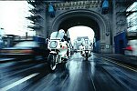 Photography of police motor bikes on Tower bridge