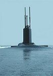 Photography of Polaris submarine at sea