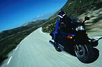 Photography of motor bike at speed on Spanish roads