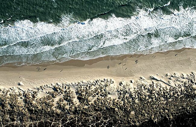 Studland Bay from the air stop