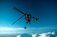 Royal Navy Wessex helicopters in northern Norway on military exercise.