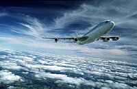 Airbus A340 flying over France.