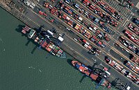 Felixstowe docks from the air.